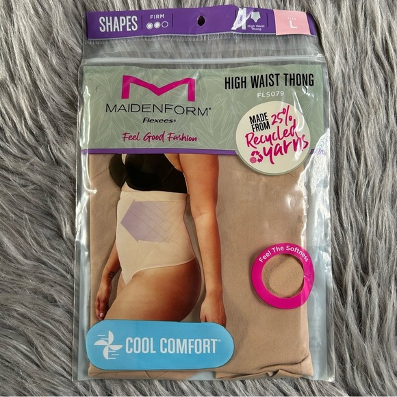 Maidenform Flexees Shapewear Women’s Size Large High Waist Thong‎ Soft Seamless - Picture 1 of 6